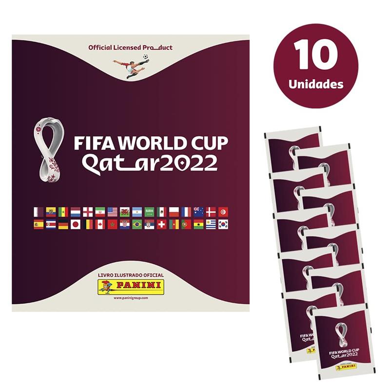 Cromo Da Copa Do Mundo Qatar 2022 10 Envelopes + Cartela